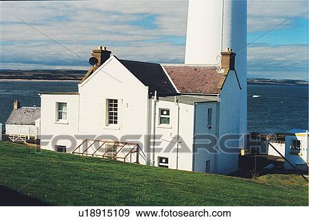 Stock Photo - lighthouse located at ScurdieNess, Scotland. Fotosearch