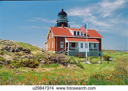 Picture - lighthouse located at Sequin Island, Maine, United States. Fotosearch