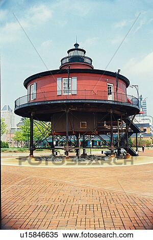 Stock Photography - lighthouse located at SevenFtKnoll, Maryland, United States. Fotosearch