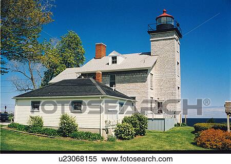 Stock Photography - lighthouse located at Sodus Point, New York, United States. Fotosearch