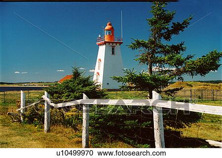 Stock Image - lighthouse located at SourisEast, PEI. Fotosearch