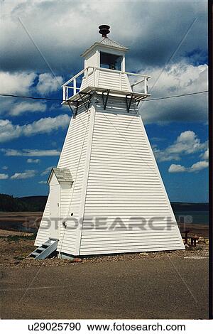 Stock Image - lighthouse located at Spencers Island, Nova Scotia. Fotosearch