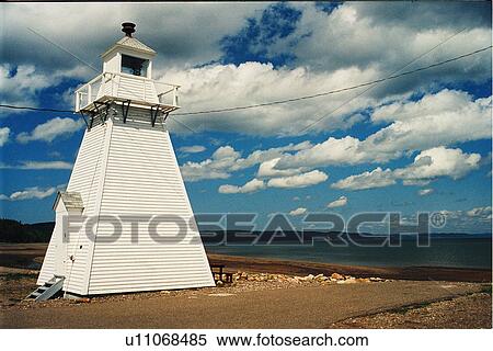 Stock Photography - lighthouse located at Spencers Island, Nova Scotia. Fotosearch