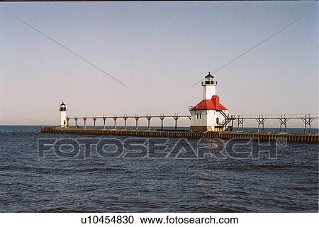 Stock Image - lighthouse located at St. JosephNrthPr, Michigan, United States. Fotosearch