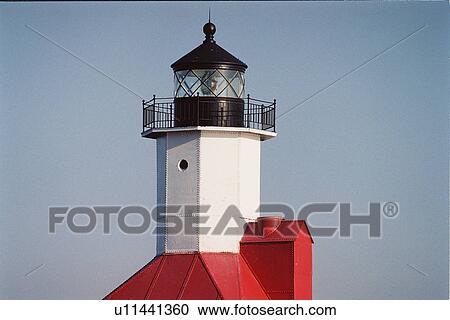 Stock Image - lighthouse located at St. JosephNrthPr, Michigan, United States. Fotosearch