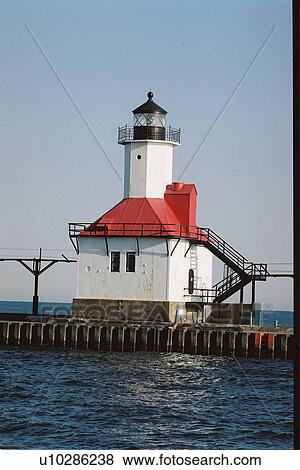 Stock Photo - lighthouse located at St. JosephNrthPr, Michigan, United States. Fotosearch