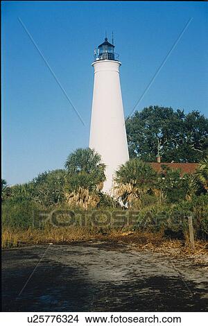 Picture - lighthouse located at St. Marks, Florida, United States. Fotosearch