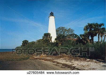 Picture - lighthouse located at St. Marks, Florida, United States. Fotosearch
