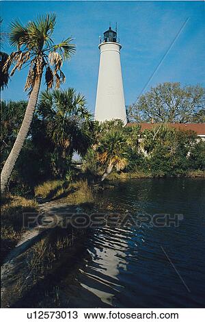 Stock Image - lighthouse located at St. Marks, Florida, United States. Fotosearch
