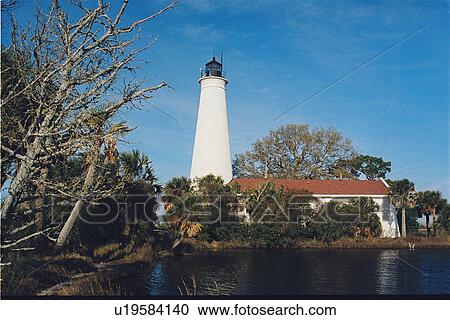 Stock Image - lighthouse located at St. Marks, Florida, United States. Fotosearch
