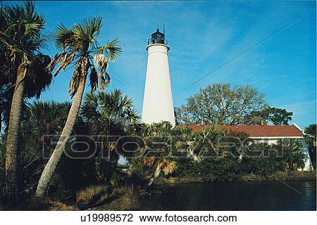 Stock Image - lighthouse located at St. Marks, Florida, United States. Fotosearch