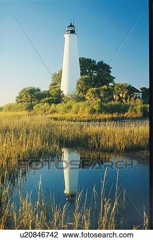 Stock Image - lighthouse located at St. Marks, Florida, United States. Fotosearch