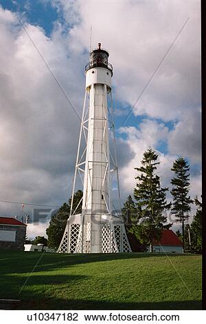 Stock Image - lighthouse located at St. rgnBayShipCnl, Washington, United States. Fotosearch