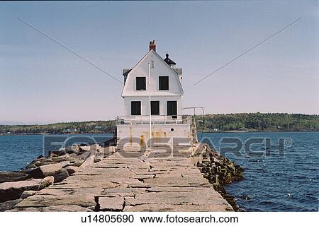 lighthouse located at RocklandBreakwater, Maine, United States View Large Photo Image Stock Image - lighthouse located at RocklandBreakwater, Maine, United States. Fotosearch