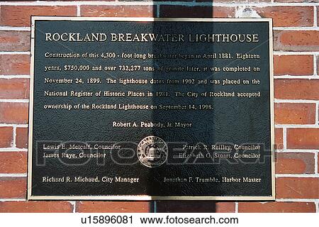 Stock Image - lighthouse located at RocklandBreakwater, Maine, United States. Fotosearch
