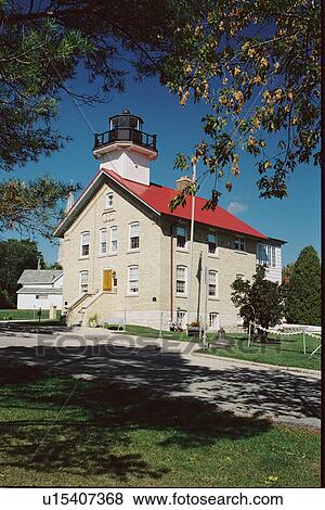 Stock Photo - lighthouse located at OldPortWashington, Washington, United States. Fotosearch