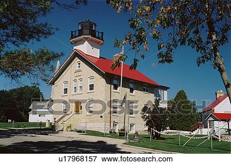Stock Photo - lighthouse located at OldPortWashington, Washington, United States. Fotosearch