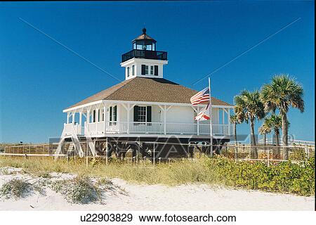 Stock Photo - lighthouse located at OldPortBocaGrande, Florida, United States. Fotosearch