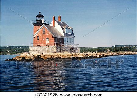 lighthouse located at RocklandBreakwater, Maine, United States View Large Photo Image Stock Photograph - lighthouse located at RocklandBreakwater, Maine, United States. Fotosearch