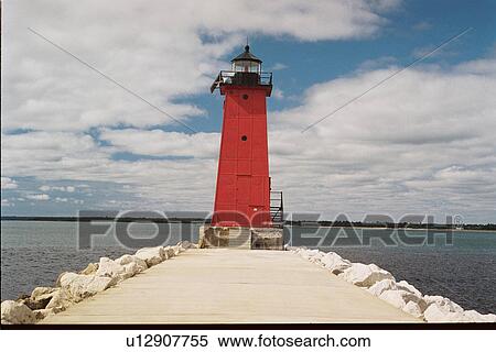 Stock Photography - lighthouse located at ManistiqueEBrkwtr, Michigan, United States. Fotosearch