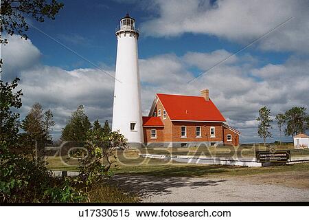 lighthouse located at Tawas Point, Michigan, United States View Large Photo Image Stock Photography - lighthouse located at Tawas Point, Michigan, United States. Fotosearch