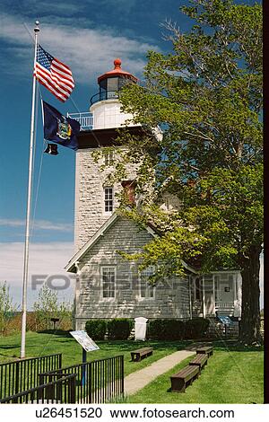 Stock Image - lighthouse located at ThirtyMile Point, New York, United States. Fotosearch