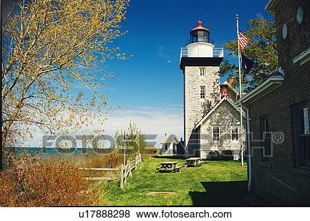 Stock Photo - lighthouse located at ThirtyMile Point, New York, United States. Fotosearch