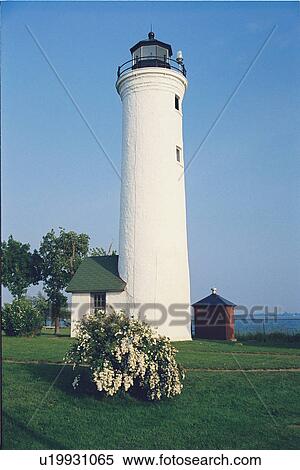 Stock Photography - lighthouse located at Tibbetts Point, New York, United States. Fotosearch