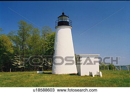 Stock Image - lighthouse located at Turkey Point, Maryland, United States. Fotosearch