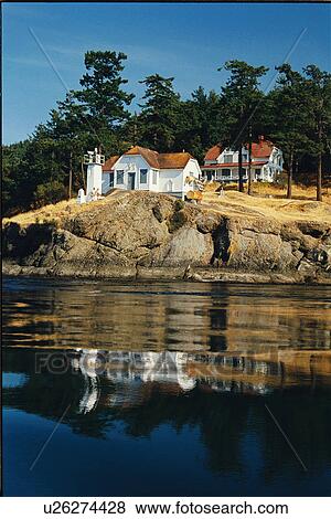 Stock Photo - lighthouse located at Turn Point, Washington. Fotosearch