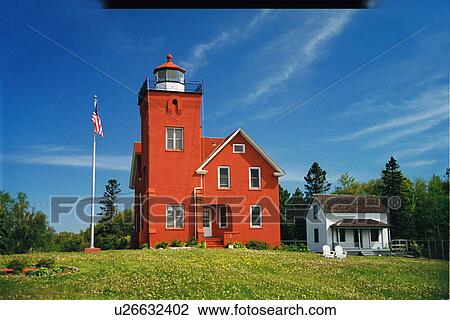 Stock Image - lighthouse located at Two Harbors, Minnesota, United States. Fotosearch