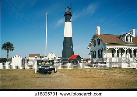 Stock Image - lighthouse located at Tybee Island, Georgia, United States. Fotosearch