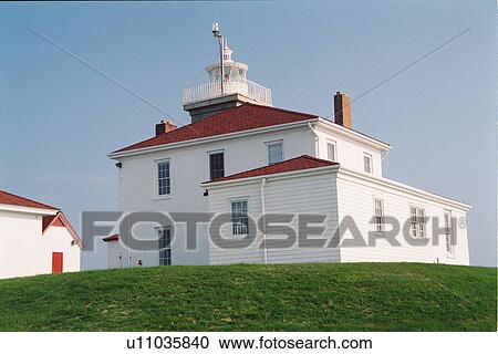 Stock Image - lighthouse located at WatchHill, Rhode Island, United States. Fotosearch