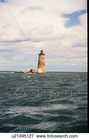 lighthouse located at WhaleBack, Maine, United States View Large Photo Image Stock Photo - lighthouse located at WhaleBack, Maine, United States. Fotosearch