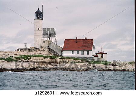 Stock Image - lighthouse located at White Island, New Hampshire, United States. Fotosearch