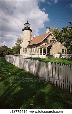 Picture - lighthouse located at White River, Michigan, United States. Fotosearch