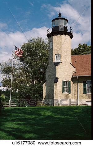 lighthouse located at White River, Michigan, United States View Large Photo Image Stock Image - lighthouse located at White River, Michigan, United States. Fotosearch