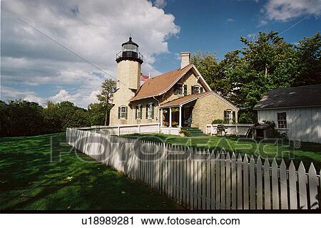 Stock Image - lighthouse located at White River, Michigan, United States. Fotosearch