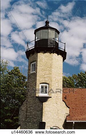 lighthouse located at White River, Michigan, United States View Large Photo Image Stock Photograph - lighthouse located at White River, Michigan, United States. Fotosearch