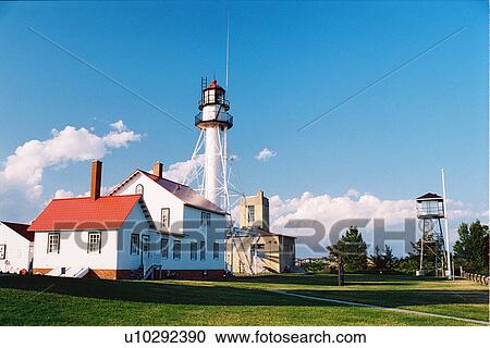 lighthouse located at Whitefish Point, Michigan, United States View Large Photo Image Stock Image - lighthouse located at Whitefish Point, Michigan, United States. Fotosearch