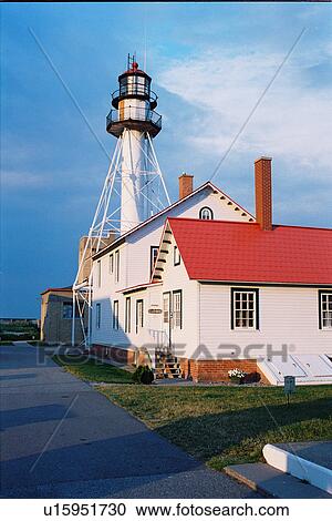 lighthouse located at Whitefish Point, Michigan, United States View Large Photo Image Stock Image - lighthouse located at Whitefish Point, Michigan, United States. Fotosearch