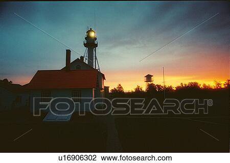 lighthouse located at Whitefish Point, Michigan, United States View Large Photo Image Stock Image - lighthouse located at Whitefish Point, Michigan, United States. Fotosearch