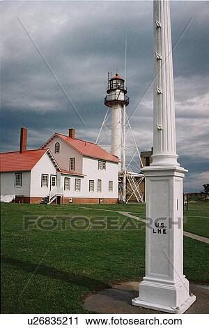 lighthouse located at Whitefish Point, Michigan, United States View Large Photo Image Stock Image - lighthouse located at Whitefish Point, Michigan, United States. Fotosearch
