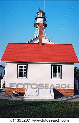 lighthouse located at Whitefish Point, Michigan, United States View Large Photo Image Stock Photo - lighthouse located at Whitefish Point, Michigan, United States. Fotosearch