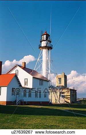 lighthouse located at Whitefish Point, Michigan, United States View Large Photo Image Stock Photo - lighthouse located at Whitefish Point, Michigan, United States. Fotosearch