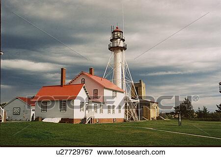 lighthouse located at Whitefish Point, Michigan, United States View Large Photo Image Stock Photo - lighthouse located at Whitefish Point, Michigan, United States. Fotosearch