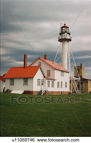 lighthouse located at Whitefish Point, Michigan, United States View Large Photo Image Stock Photograph - lighthouse located at Whitefish Point, Michigan, United States. Fotosearch