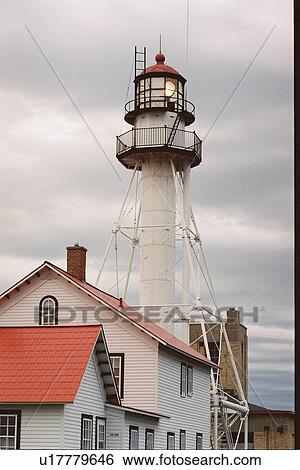 lighthouse located at Whitefish Point, Michigan, United States View Large Photo Image Stock Photograph - lighthouse located at Whitefish Point, Michigan, United States. Fotosearch