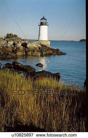 Stock Photo - lighthouse located at Winter Island, Massachusetts, United States. Fotosearch