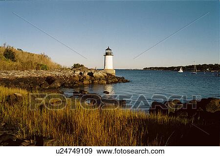 Stock Photo - lighthouse located at Winter Island, Massachusetts, United States. Fotosearch